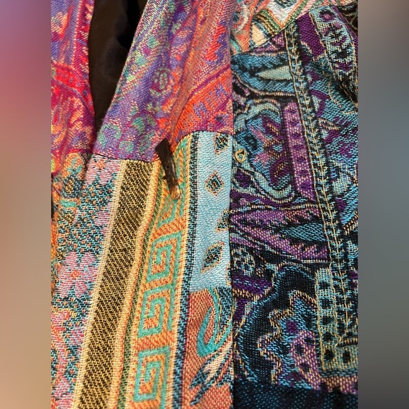 Soft Surroundings Karli Kimono Peacock Patchwork Jacket Cardigan Size Large - Picture 4 of 5